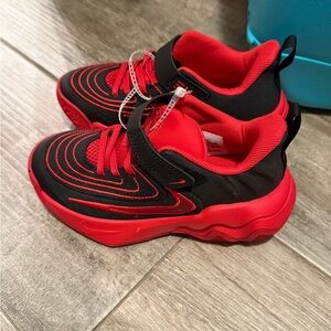 Nike Kids Red and Black Basketball Sneakers